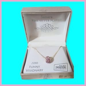 Swarovski Crystals Birthstone 929 Silver necklace